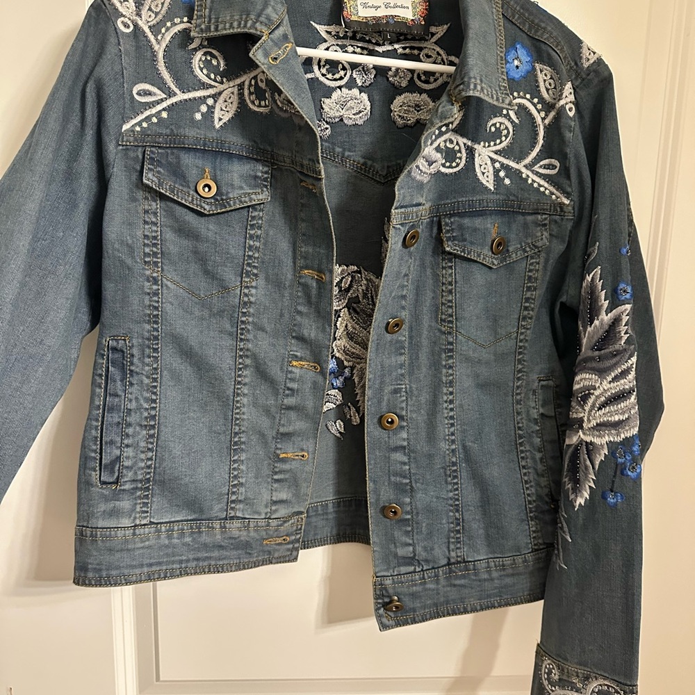 Vintage collection large Embroidered Denim Jacket